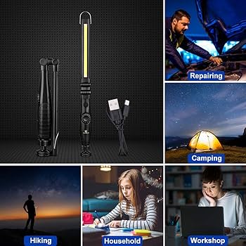 ORHOMELIFE Rechargeable LED Work Light - 750 Lumens Foldable LED